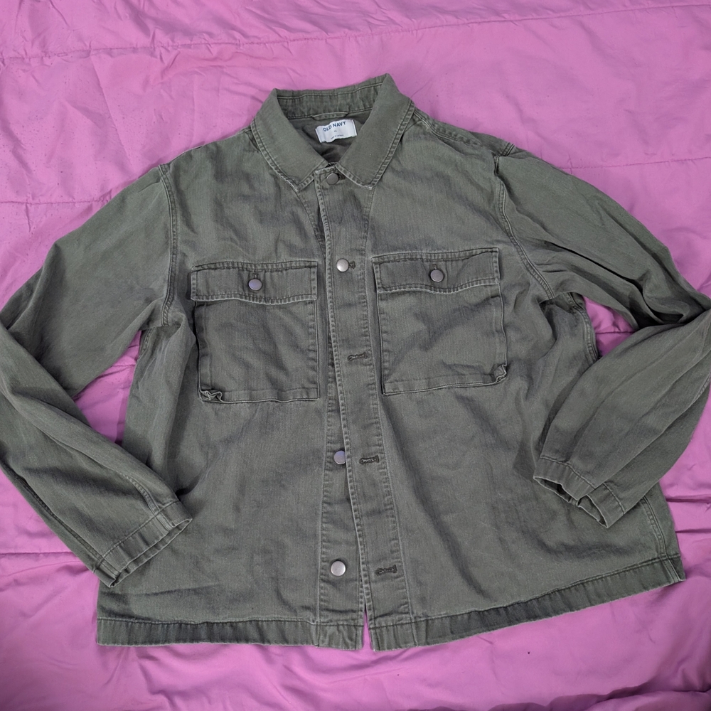 Old Navy Men's Sage Green Shirt Jacket